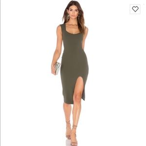 Nookie Captivate Square Neck Midi in Olive